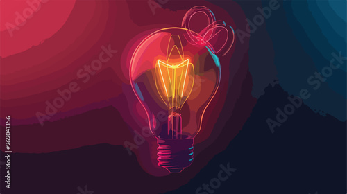 Illuminating Glowing Bulb Icon for Creative Concepts and Innovation