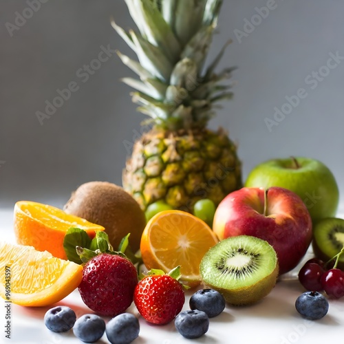 Fruits Stacked With Plane background