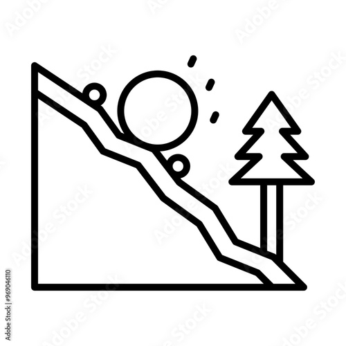 Snow Avalanche line icon