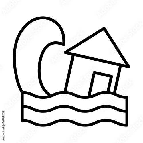 Tsunami line icon