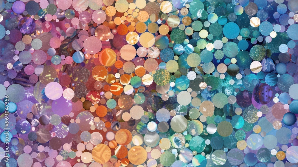 Seamless pattern of pastel-colored polka dots in various sizes on a white background. Fun and cheerful design for any occasion. Seamless pattern of pastel-colored polka dots in various sizes on a white background. Fun and cheerful design for any occasion.
