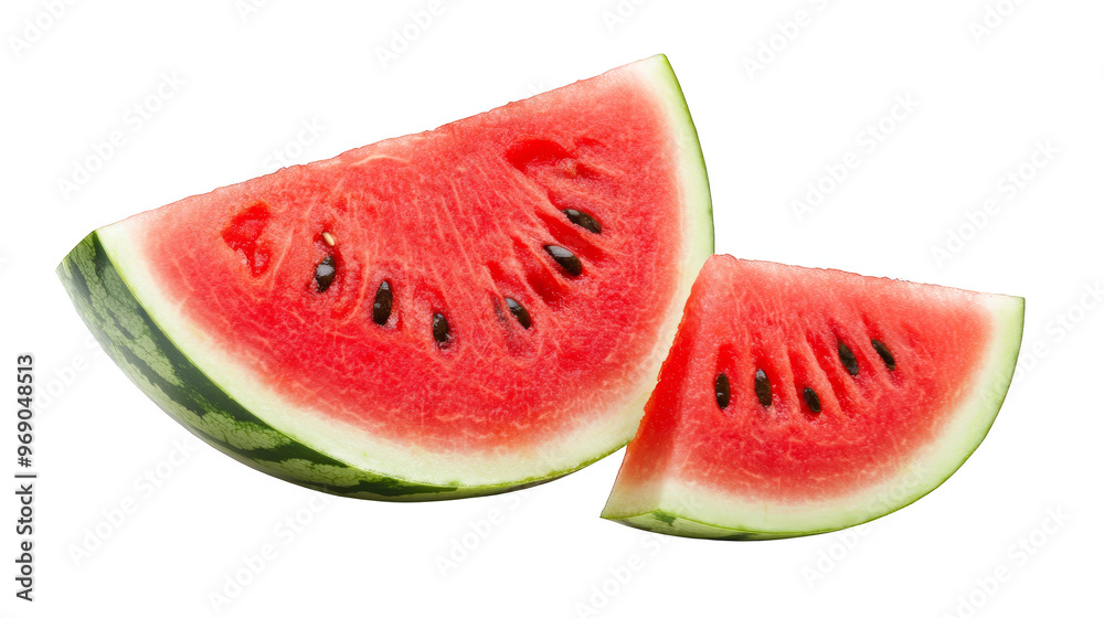 Fresh Watermelon Slices Isolated on White Background Fresh Watermelon Slices Isolated on White Background