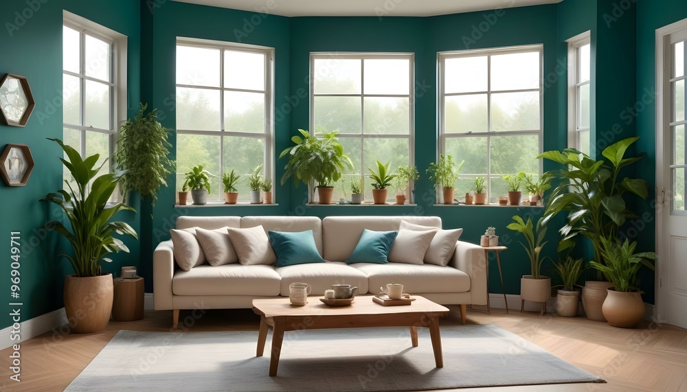 Photo modern style interior room 3d illustration Interior frame living room with colorful white sofa,led with blank frame Photo modern style interior room 3d illustration Interior frame living room with colorful white sofa,led with blank frame