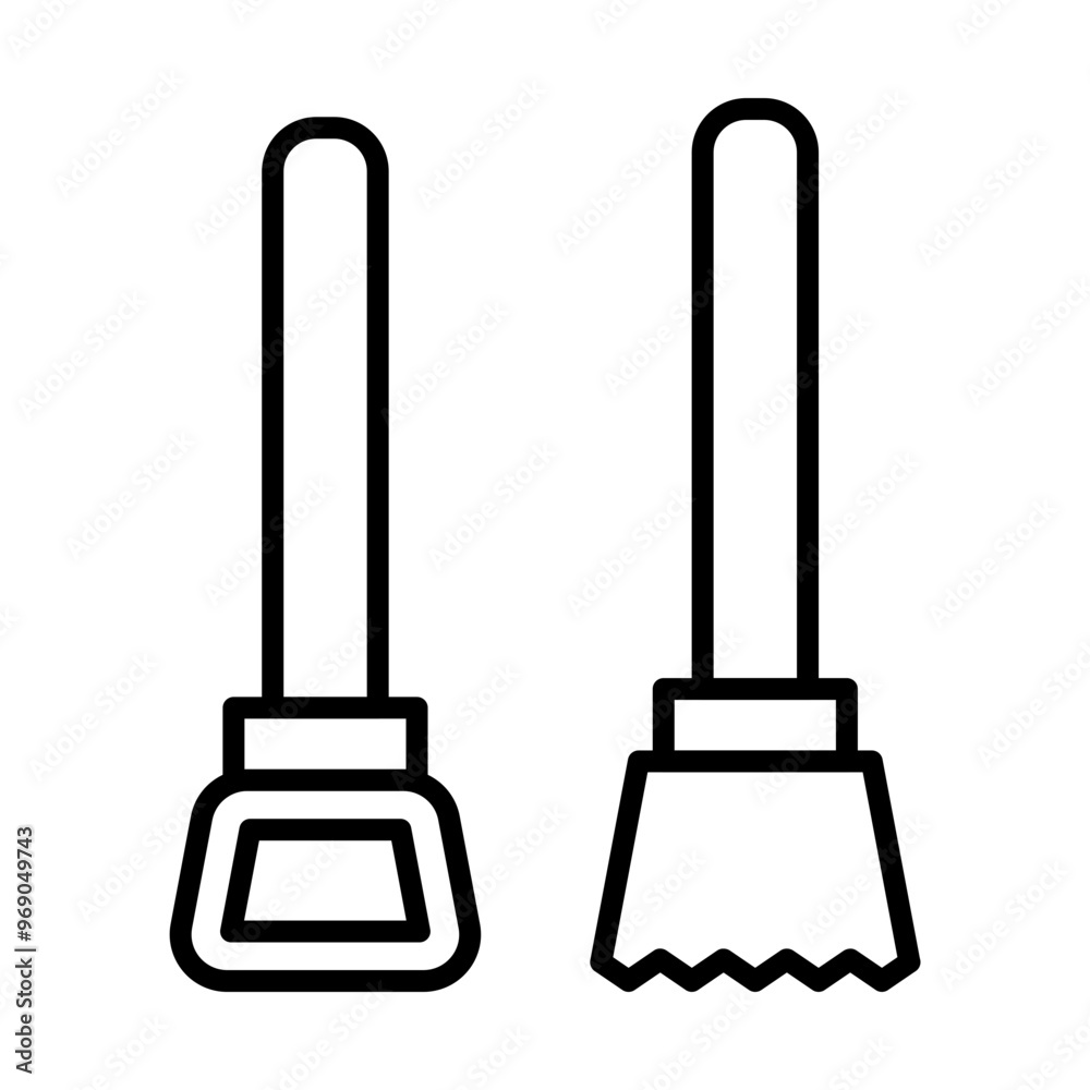 Cleaning tools line icon
