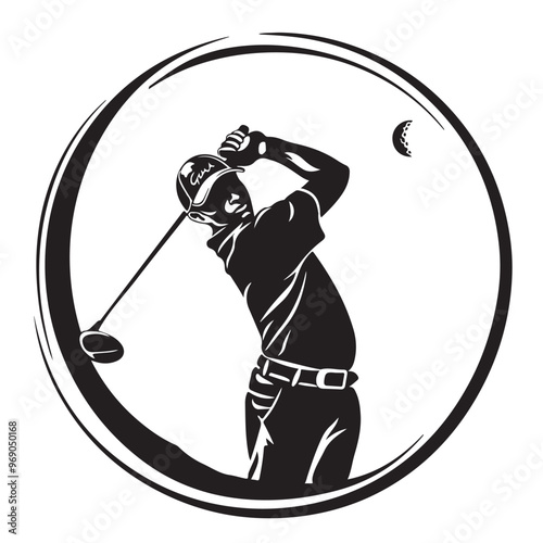 Golf player Vector silhouettes. Golf Player Silhouette Stock logo Illustrations.