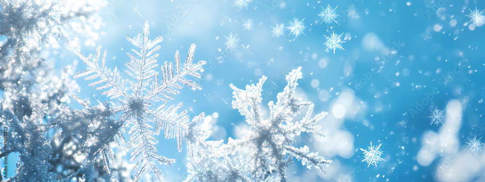 Snowflakes in a Frozen Winter Sky Snowflakes in a Frozen Winter Sky