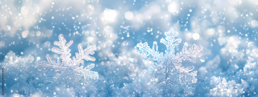 Snowflakes in a Frozen Winter Sky Snowflakes in a Frozen Winter Sky