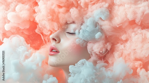 A Mesmerizing Fusion of Ethereal Beauty and Misty Clouds Captivating the Viewer’s Imagination