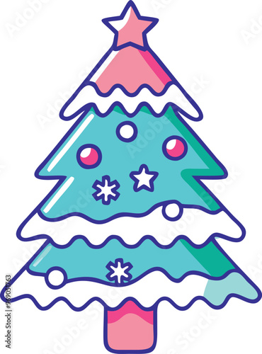 Christmas Tree Colour Vector 