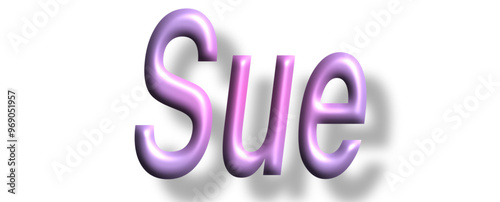 Konstfotografi Sue -  pink color - female name - three-dimensional effect tubular writing - Vec