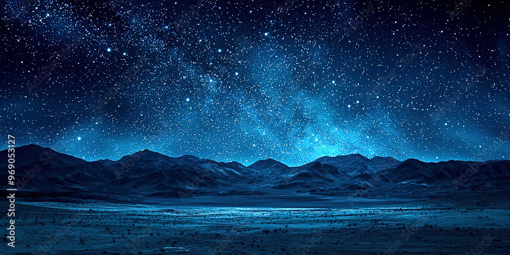 Mountain landscape against the background of a starry sky Mountain landscape against the background of a starry sky
