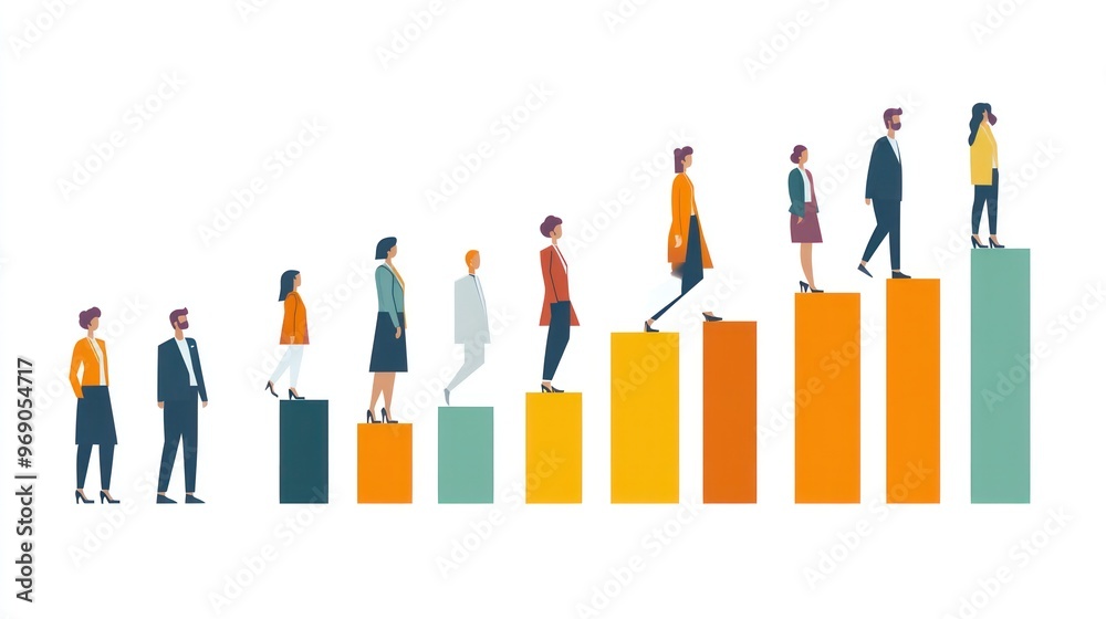 Business people climbing career ladder Business people climbing career ladder