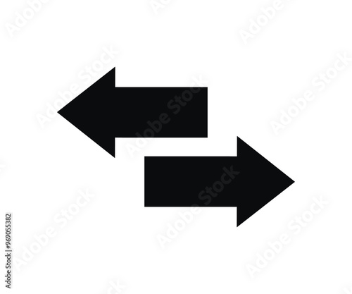 Arrows data transfer icon, exchange arrow icon. Left right arrows. Swap icon with two arrows vector design and illustration. 