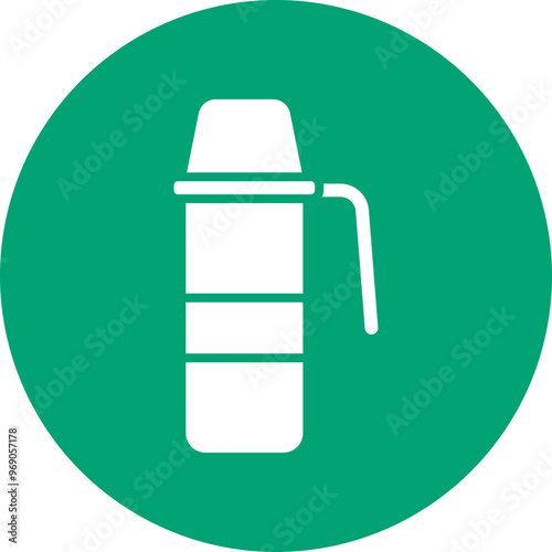 Thermo Flask glyph circle icon