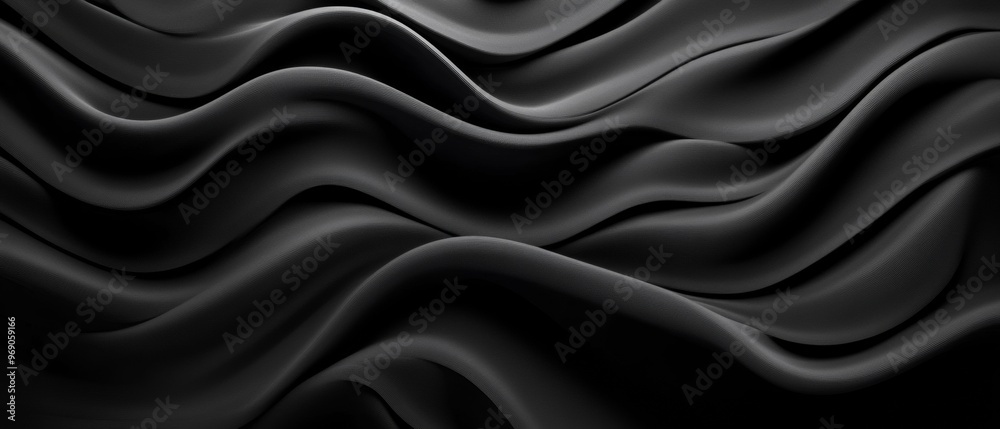 Obraz premium Sleek Elegance. Black Texture with Smooth Waves