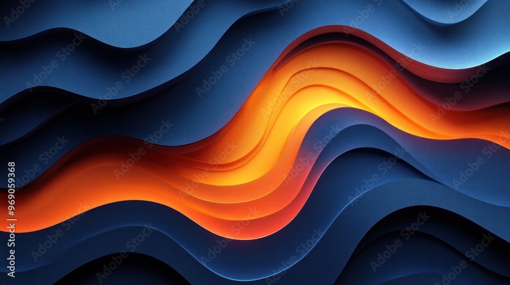 Abstract Waves of Blue and Orange Abstract Waves of Blue and Orange