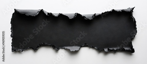 black torn paper set agains...