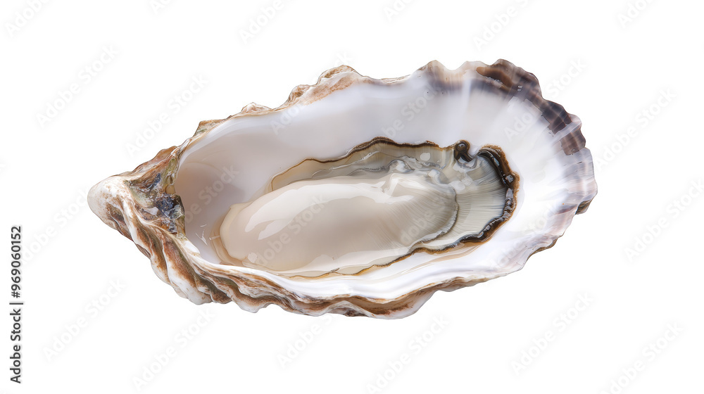 Fresh Oyster Shell with Pearl Inside Closeup Fresh Oyster Shell with Pearl Inside Closeup