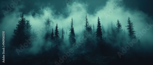 Ethereal Forest Enveloped in Mist