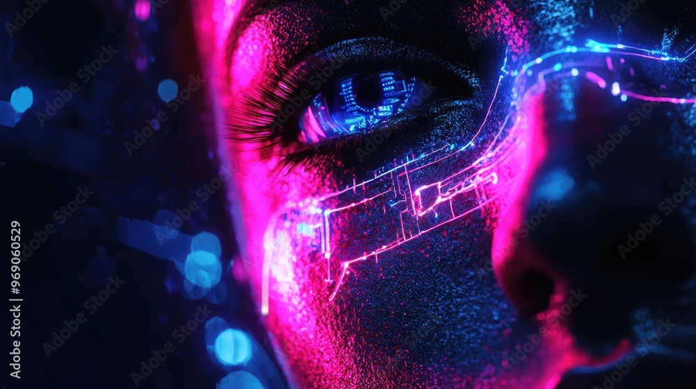Neon infused cyberpunk neural interface implants Neon infused cyberpunk neural interface implants