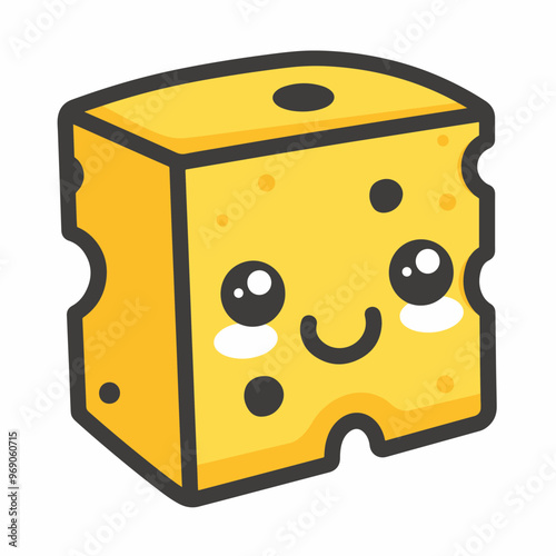 A smiling wedge of yellow cheese, exuding happiness and tastiness
