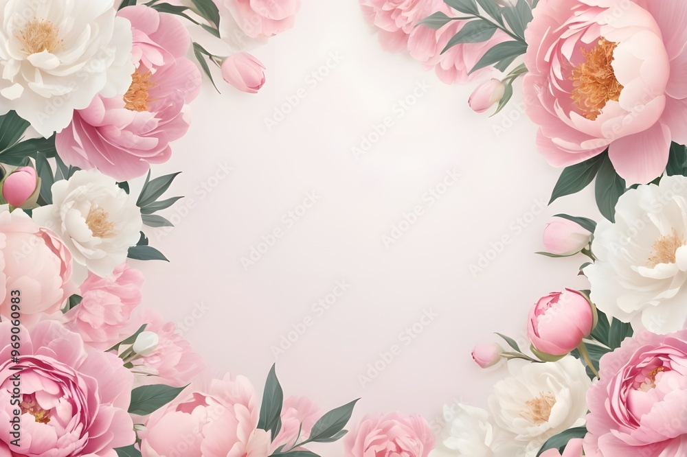 pink roses background. pastel floral frame pink roses background. pastel floral frame