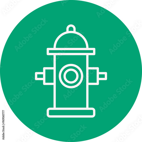 Fire hydrant line circle icon