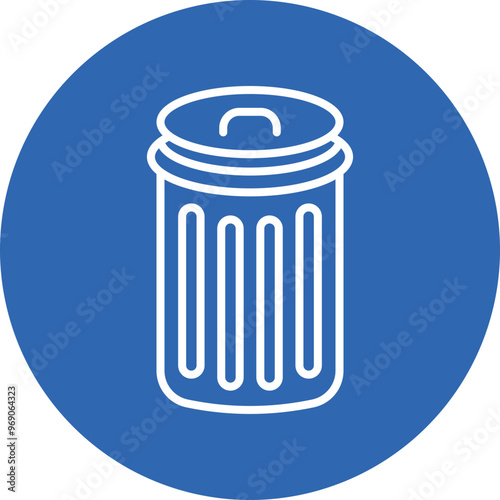 Trash can line circle icon