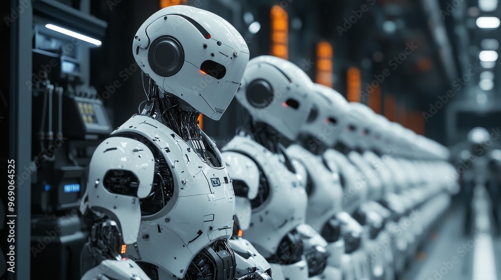 Autonomous AI-powered factories: A high-tech factory entirely operated by robotic systems. Autonomous AI-powered factories: A high-tech factory entirely operated by robotic systems.