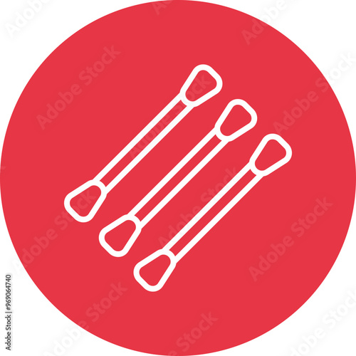 Cotton swab line circle icon
