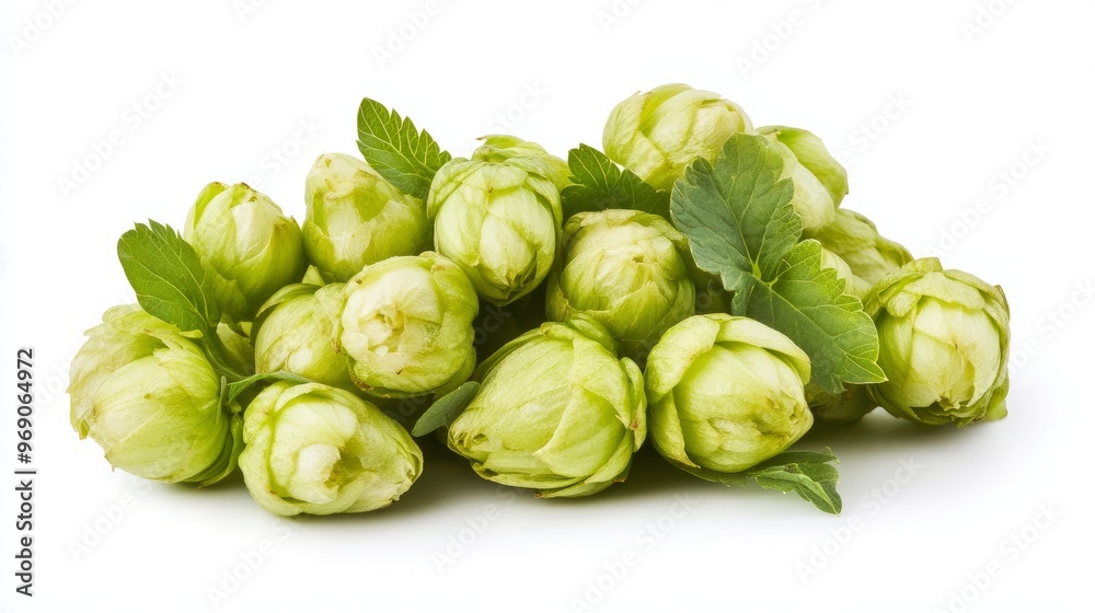 Green hops isolated on a white background Green hops isolated on a white background