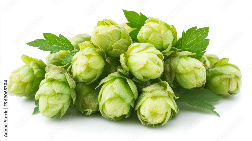 Green hops isolated on a white background Green hops isolated on a white background