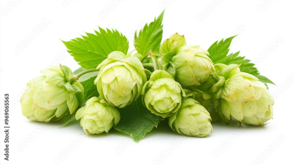 Green hops isolated on a white background Green hops isolated on a white background