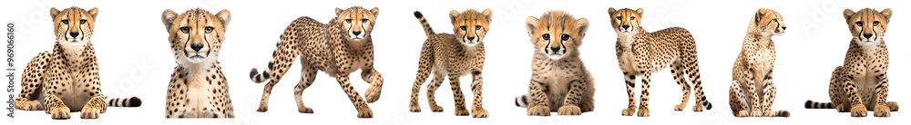 Obraz premium Cheetah wildlife png cut out element set