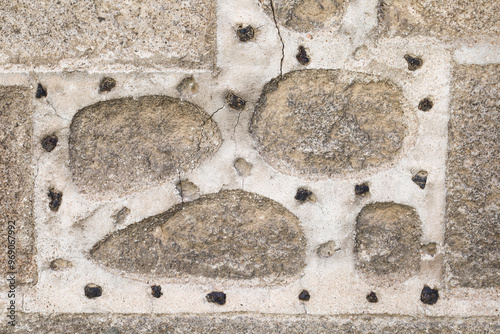 Medieval Method of reinforcing walls in houses of the old town of Avila photo