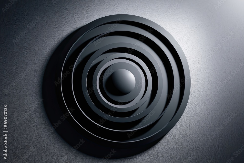 Fototapeta premium Hypnotic Circular Design with Shadowed Backdrop and 3D Elements