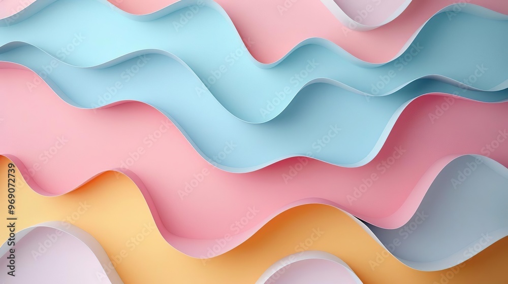 a large wave of paper cut shapes on a wall