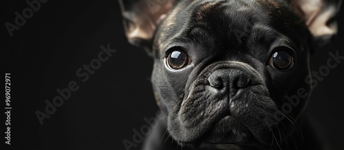 French bulldog with a dark ...
