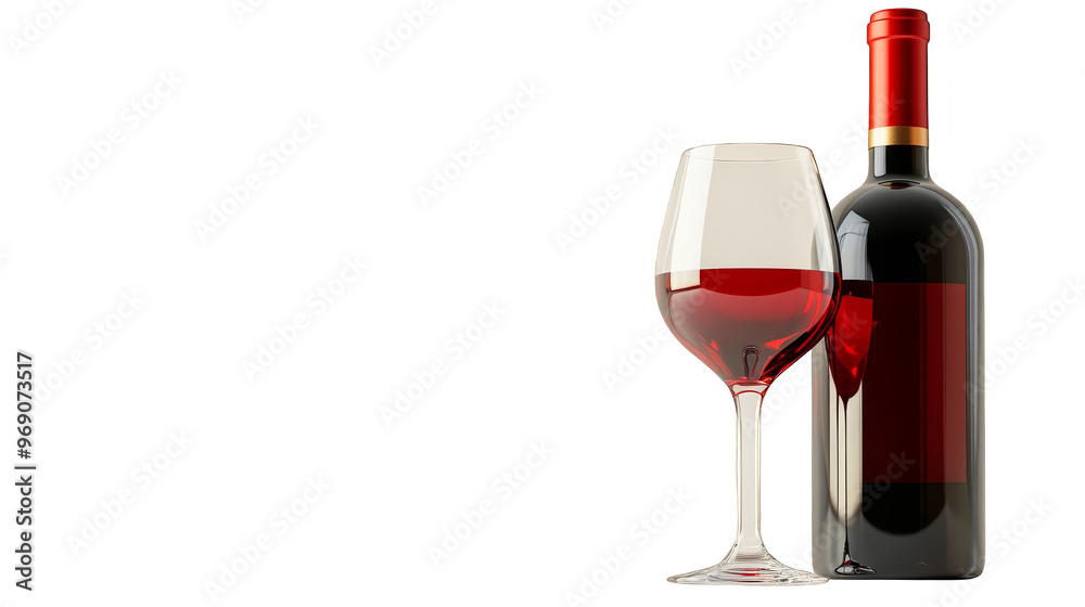 Wine Glass and Bottle on Abstract Background Wine Glass and Bottle on Abstract Background