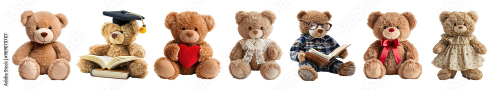 Teddy bear png cut out element set Teddy bear png cut out element set