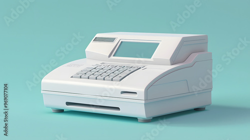 Fax machine office equipment 3d Cartoon