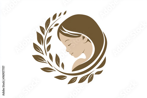 Vector stylized logo of holy mother mary , isolated on white background