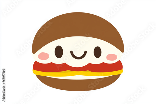 Vector stylized logo of baby hamburger , isolated on white background 