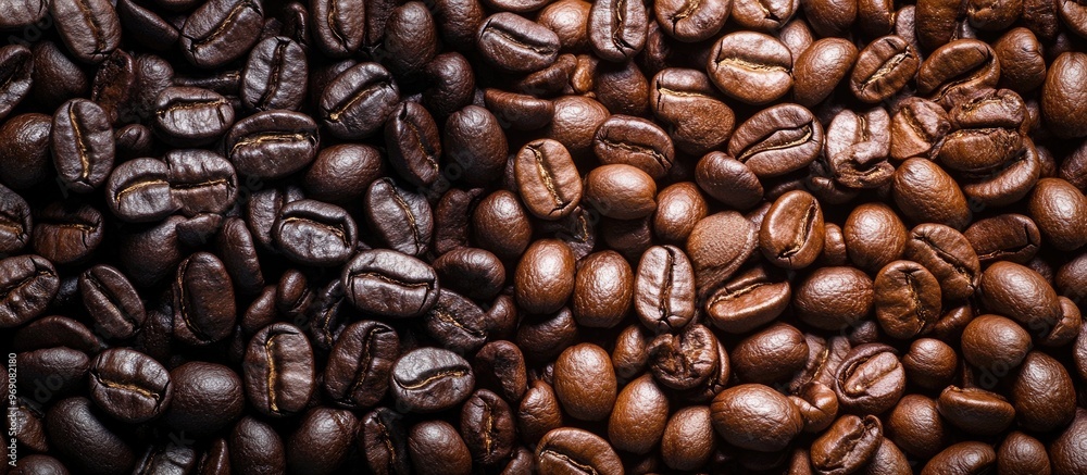 Obraz premium Roasted coffee beans and fresh coffee beans. with copy space image. Place for adding text or design