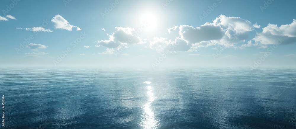 Fototapeta premium Sunlight reflecting off the sea copy space