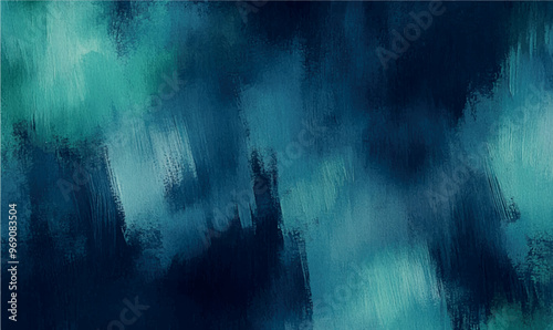 Soft green and blue brushstrokes on a dark blue background, resembling gentle watercolor transitions of the northern lights in the night sky