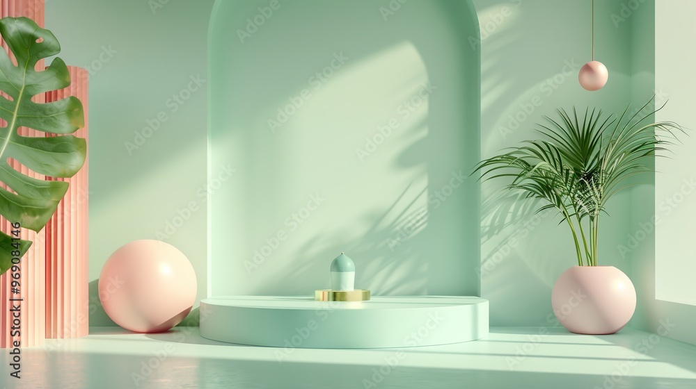 A simple and appealing simple light green background decoration. The light green color brings a sense of freshness and tranquility. It might have a uniform texture or a minimalistic pattern. 