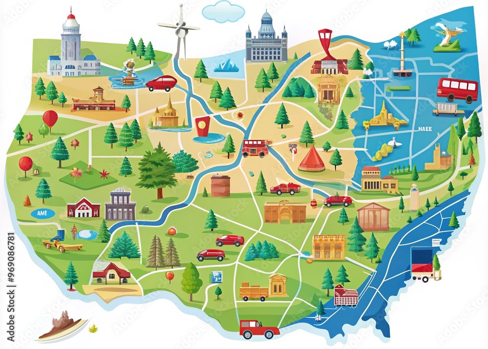 A comprehensive Ohio map showcasing roads, highways, cities, and ...