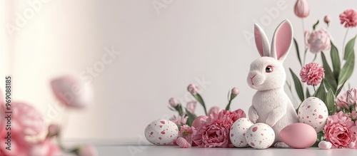 Easter bunny colored eggs a...
