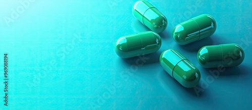 Green medicine pills or cap...